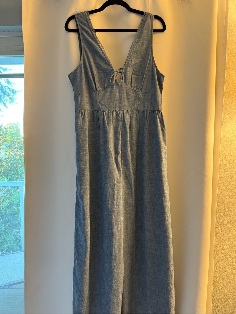 American Eagle Outfitters Light Blue Chambray Jumpsuit